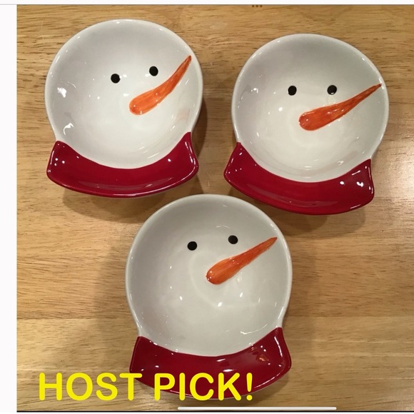 Oneida Other - SNOWMAN NUT/DIP/TRINKET BOWLS -Set of 3, NWT